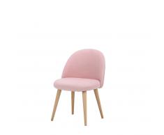 Silla infantil vintage rosa y abedul macizo Mauricette