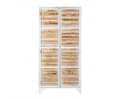 Armario de madera y metal blanco reciclados Mistral