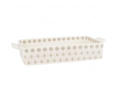 Fuente de horno de loza blanca con estampado gris