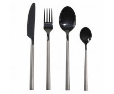Juego de 24 cubiertos de inox. negro mate BADEN