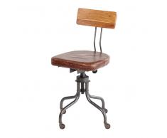 Silla de oficina industrial de piel Janis