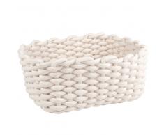 Cesta rectangular de algodón blanco