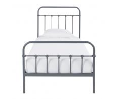 Cama 90x190 de metal gris antracita Karl
