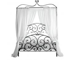 Cama con dosel 140 × 190 de metal marrón Sheherazad