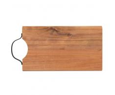 Tabla para cortar de acacia y metal negro