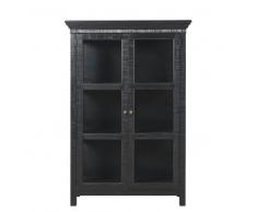 Vitrina con 2 puertas de pino macizo y vidrio templado Pedro