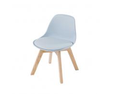 Silla infantil de estilo escandinavo azul y roble Ice