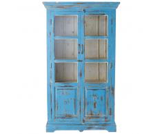 Vitrina de mango turquesa efecto envejecido An. 105 cm Avignon