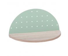 Organizador de pared de metal perforado verde menta y paulonia