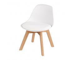 Silla escandinava infantil blanca de roble Ice