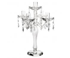 Candelabro de lágrimas con 5 brazos de vidrio Al. 30 cm