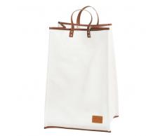 Cesto para la ropa blanco y marrón