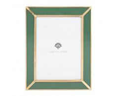 Marco de fotos de cristal verde y metal dorado 13x18