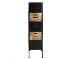 Columna organizativa con 5 cajones de mango y metal negro Houston
