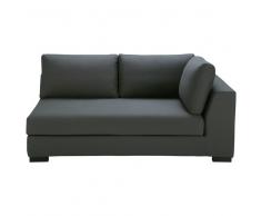 Sofá convertible modulable esquinero derecho de algodón gris pizarra Terence