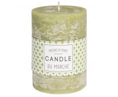 Vela perfumada cilíndrica verde 7 x 10 cm