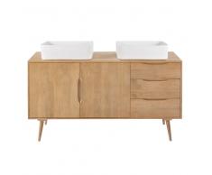 Mueble de cuarto de baño de mango macizo con 2 lavabos Trocadero