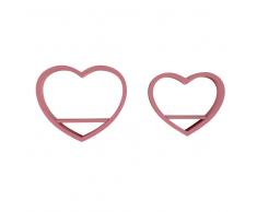 Estanterías de pared corazones rosas (x2)