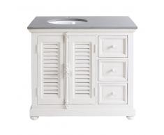 Mueble de lavabo de mango blanco roto y piedra Castille