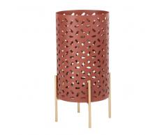 Candelabro de metal rojo calado