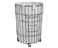 Cesta de ropa metálica con ruedas Alt. 56 cm