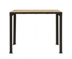 Mesa de comedor alta de metal y mango macizo para 4/6 personas L.130 Factory