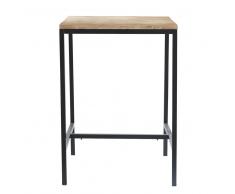 Mesa de comedor alta de abeto macizo blanco y metal L75 Long Island