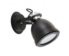 Aplique orientable de exterior de metal negro