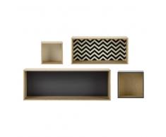 Estanterías de pared tricolores (x4) Graphik