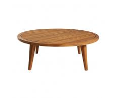 Mesa de centro de jardín redonda de acacia maciza Noumea