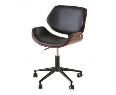 Silla de oficina regulable con ruedas imitación piel Kent