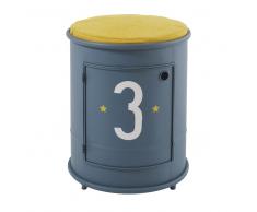 Mesita de noche y asiento infantil de metal azul Petit Bolide
