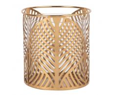 Candelabro de metal calado dorado