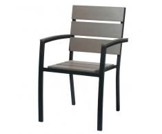 Silla de jardín de aluminio gris antracita Escale