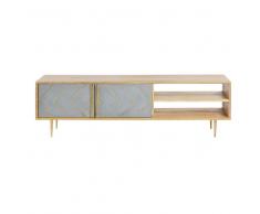 Mueble de TV con 2 puertas de mango macizo Carlotta