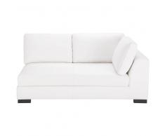 Sofá convertible modulable derecho de cuero blanco Terence