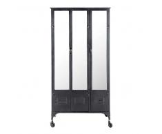 Armario industrial con ruedas de metal negro Peter