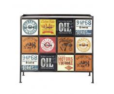 Cajonera industrial de metal de colores An. 107 cm Customs