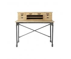 Escritorio-secreter de mango macizo y metal An. 117 cm Archibald