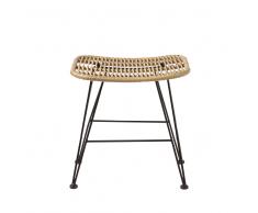 Taburete de imitación a madera y metal negro