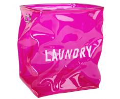 Cesta de la ropa rosa con estampado