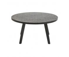 Mesa baja de jardín de mosaico negro Zeliges