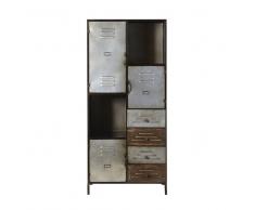 Cajonera industrial de metal con 4 cajones y 3 puertas Iron