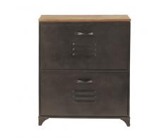 Mueble zapatero de metal y abeto Wayne