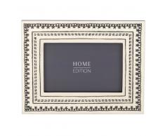 Marco de fotos blanco con motivos decorativos gráficos negros 15x10