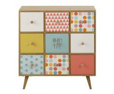 Cajonera con 9 cajones multicolor Alix