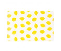 Mantel individual blanco con estampado de limones amarillos