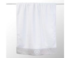 Toalla de ducha blanca de algodón 70 × 140 cm