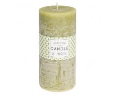 Vela perfumada cilíndrica verde 7 x 15 cm