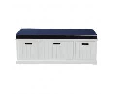 Banco de almacenaje de madera blanco An. 130 cm Princeton